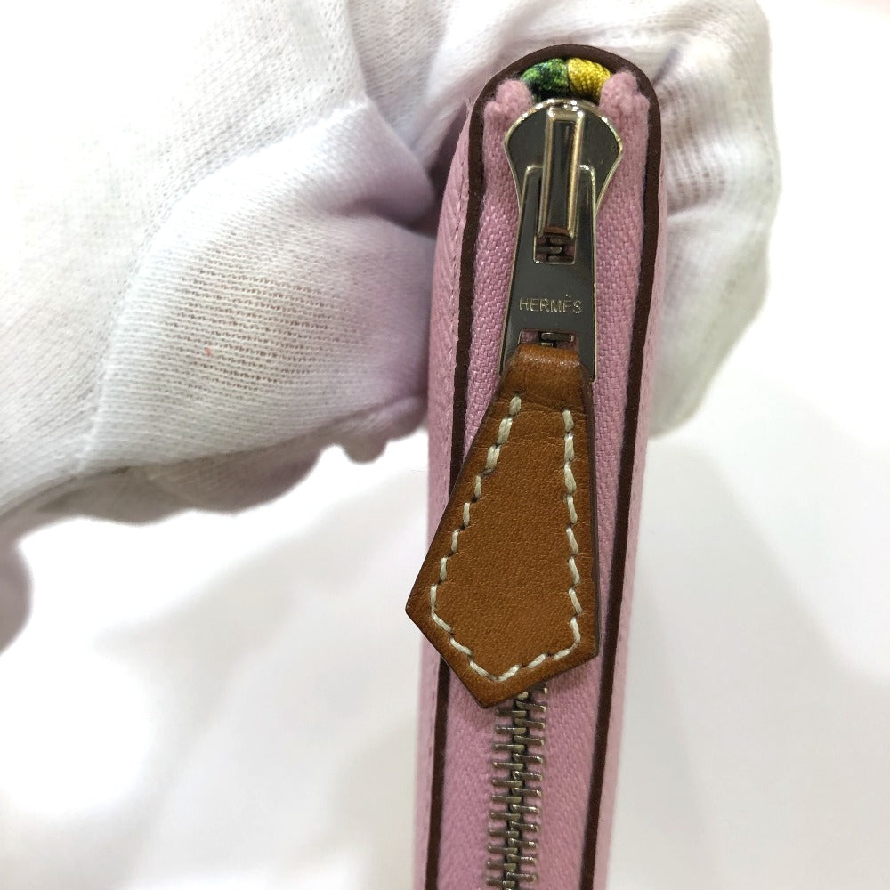 HERMES Long Wallet Purse Epsom Pink type Overall handle Azap long silk in Women