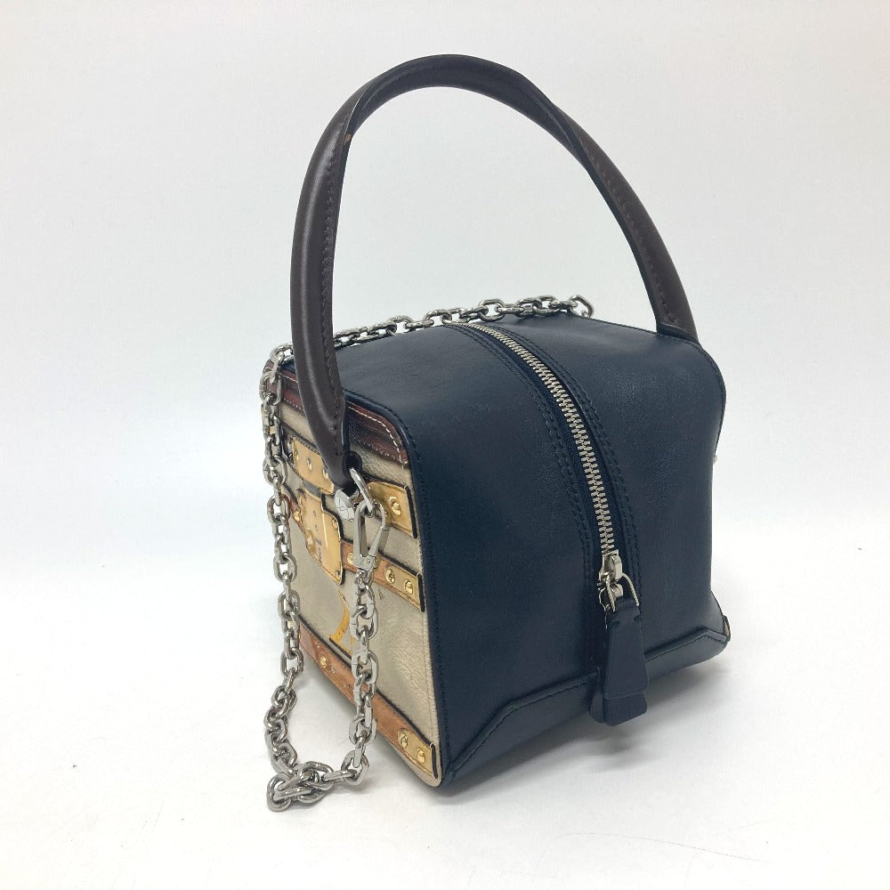LOUIS VUITTON Handbag M52350 leather Black / beige Trompe l'oeil