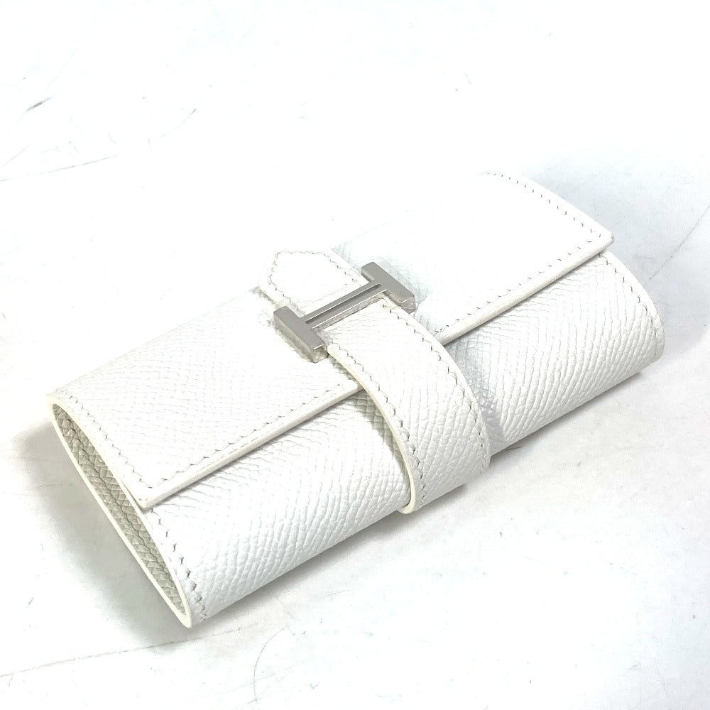 HERMES Key case Key holder Epsom white HMetal Bean