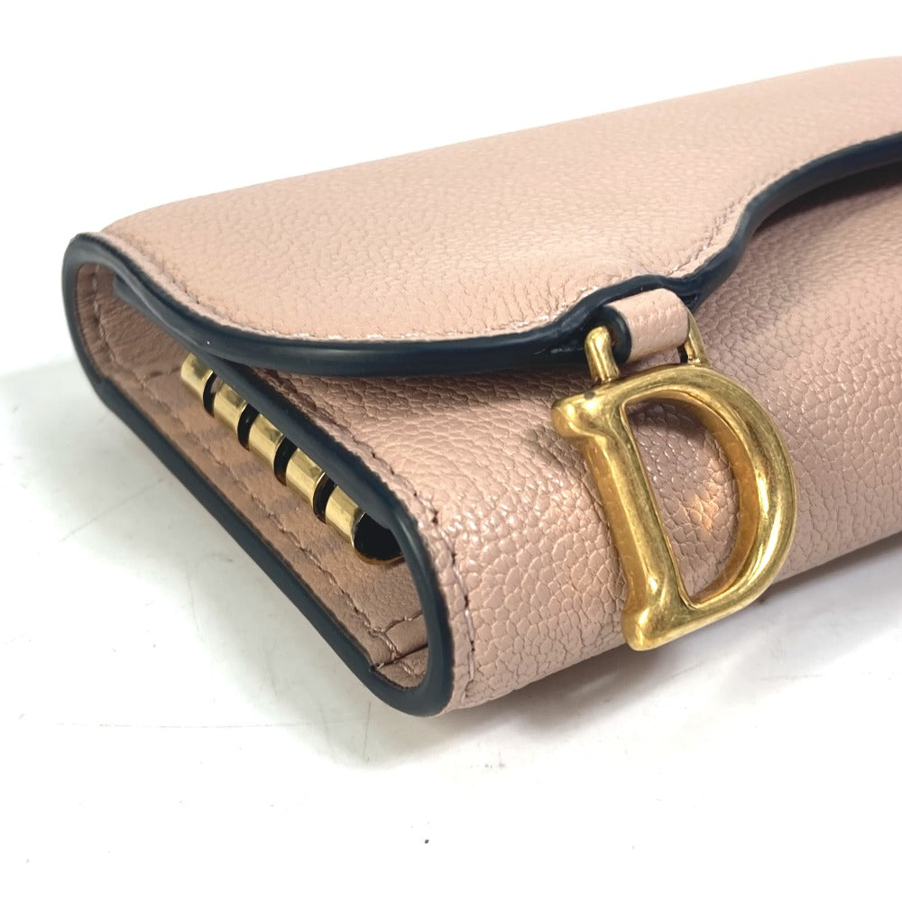 Dior Key case Key holder S5695CCEH leather pink saddle Key case Key holder 4-row Women