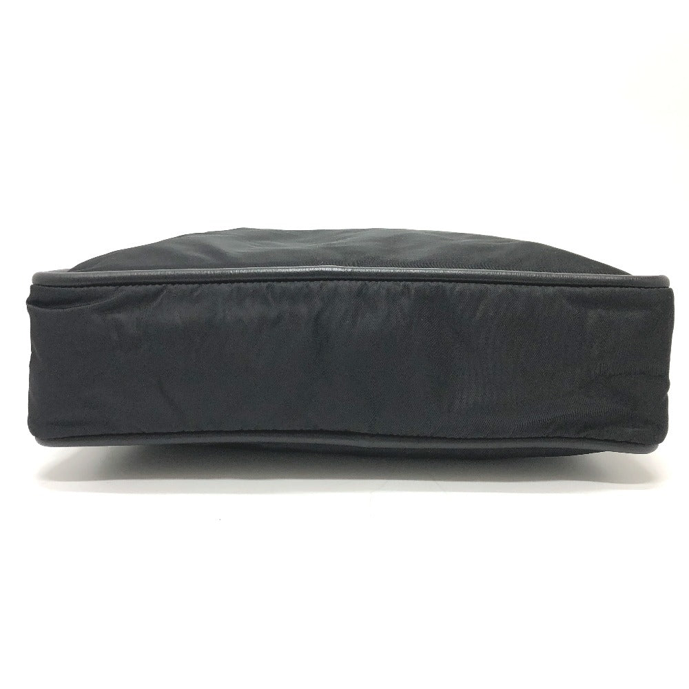CELINE Shoulder Bag Nylon / leather black Circle logo vintage Women