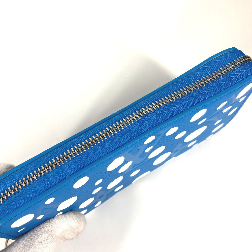 LOUIS VUITTON Long Wallet Purse M81954 Monogram Ann Platt Leather blue LVxYK Yayoi Kusama collaboration zippy wallet infinity dot mens