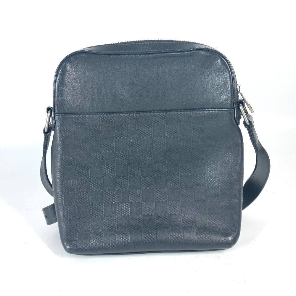 LOUIS VUITTON Shoulder Bag N23355 Damier Anfini Leather black Damier Anfini Pochette District mens