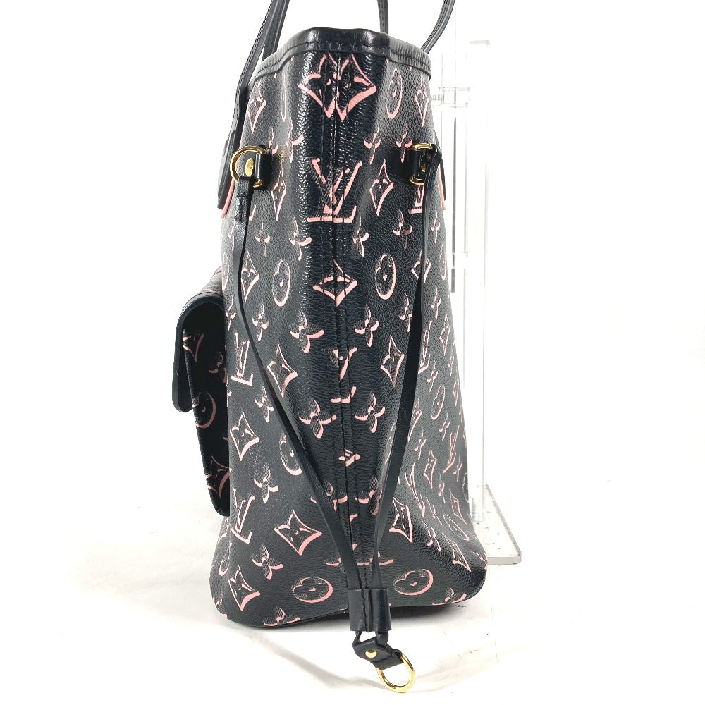LOUIS VUITTON Shoulder Bag M46137 Leather / coated canvas black Monogram Neverfull MM Women