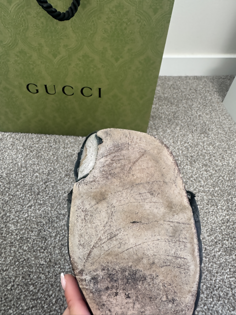 Gucci Double G Leather Slide Sandals