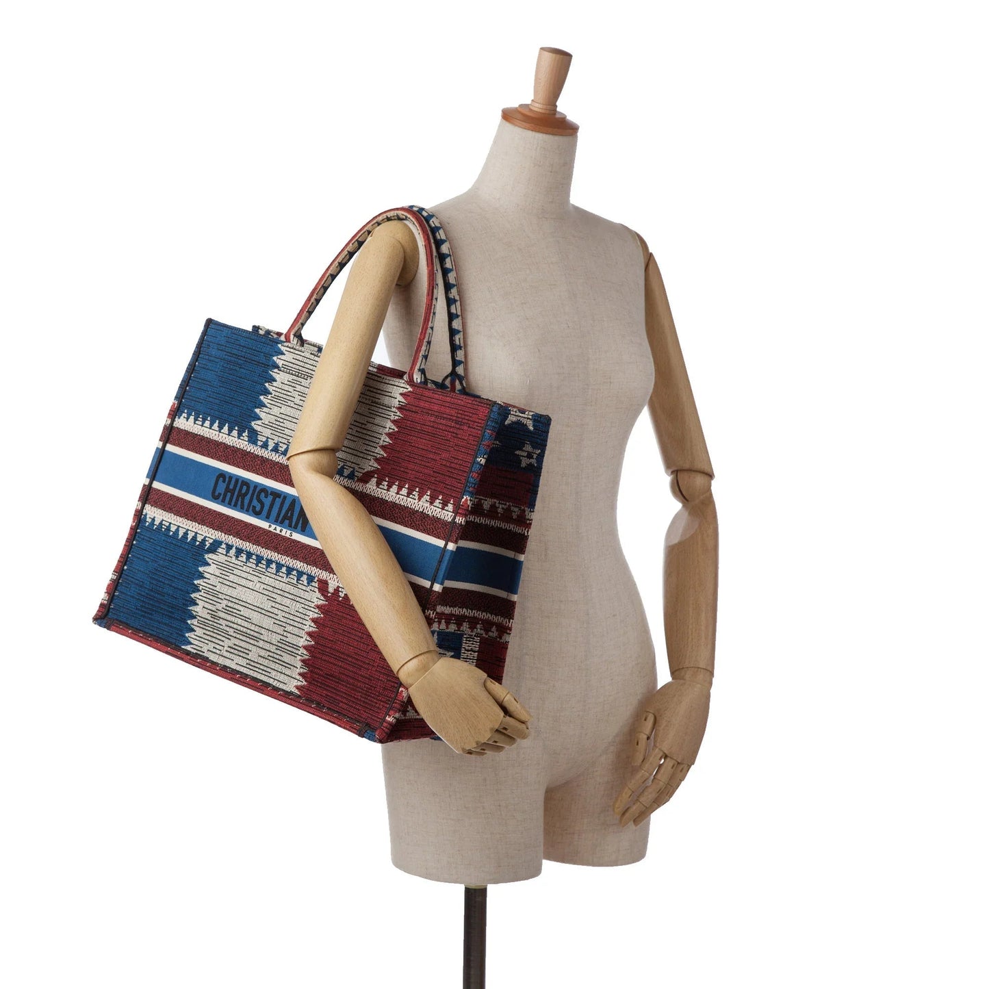 Blue Dior Large French Flag Book Tote