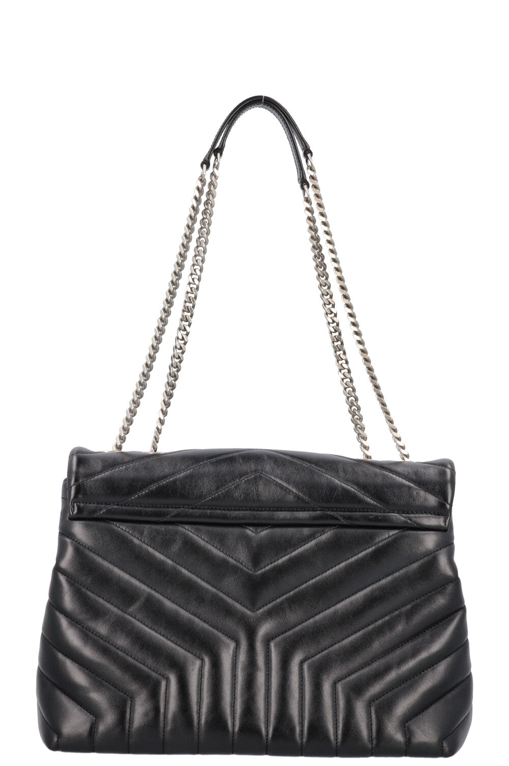 SAINT LAURENT Medium Loulou Bag Black Silver