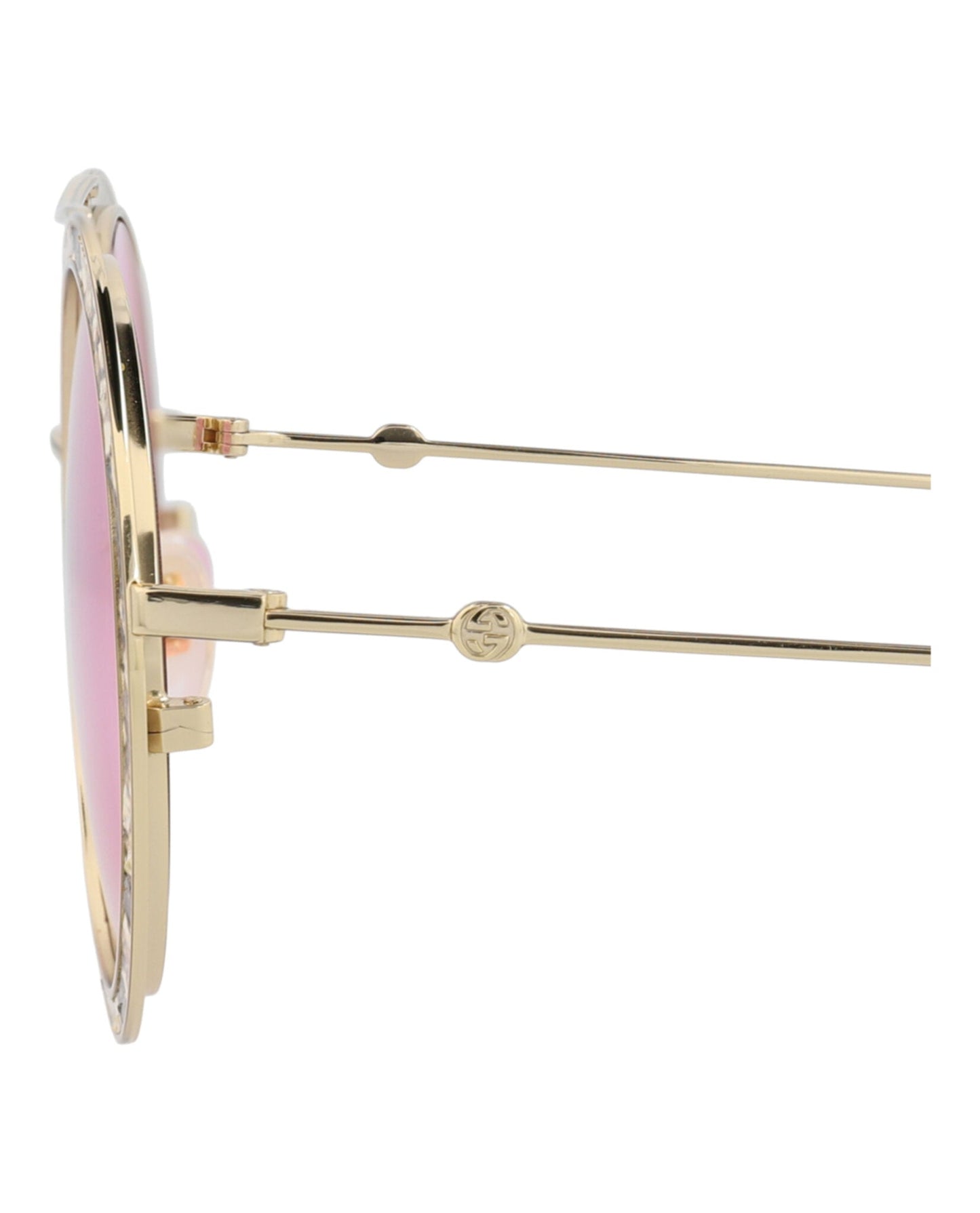 Gucci Womens Round/Oval Ivory Gold Pink Fashion Designer Eyewear