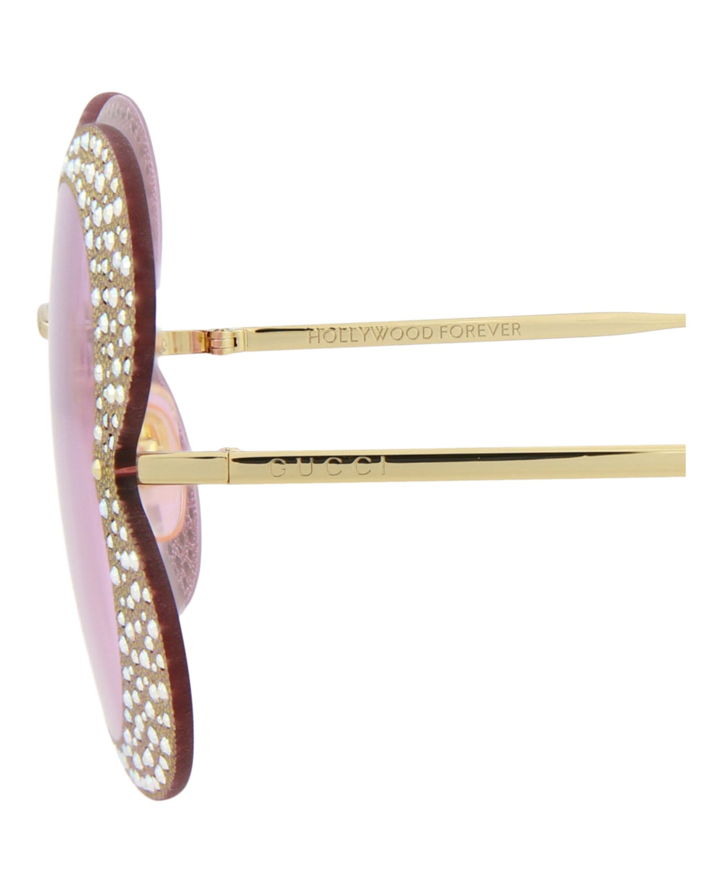 Gucci Womens Cat Eye Gold Gold Pink Fashion Designer Eyewear