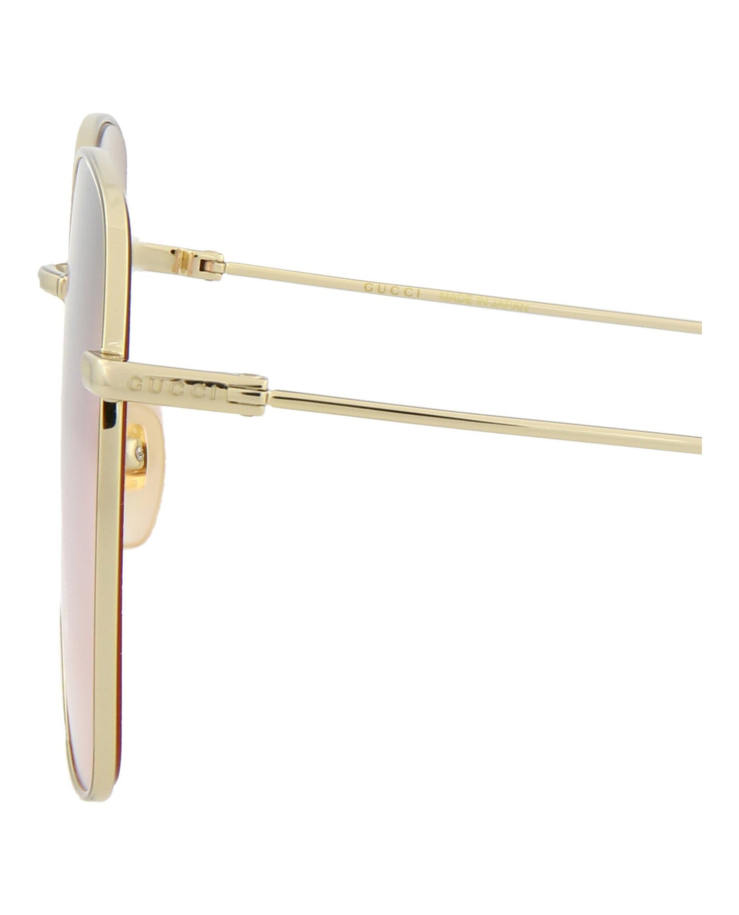 Gucci Womens Square/Rectangle Gold Gold Pink Fashion Designer Eyewear