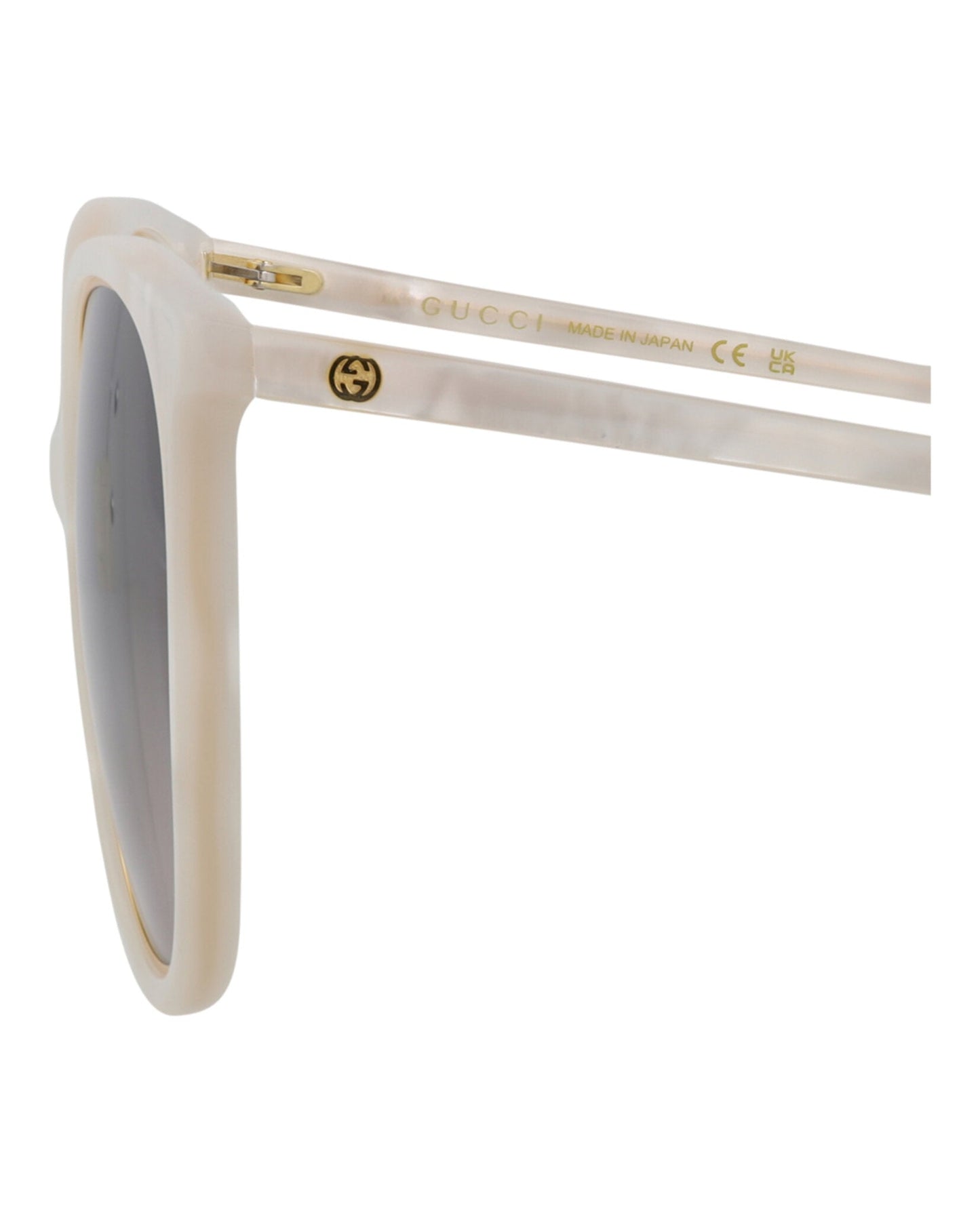 Gucci Womens Round/Oval White White Grey Fashion Designer Eyewear
