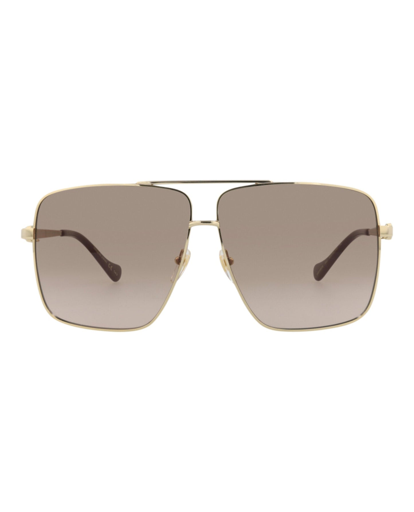 Gucci Womens Aviator Gold Gold Brown Fashion Designer Eyewear