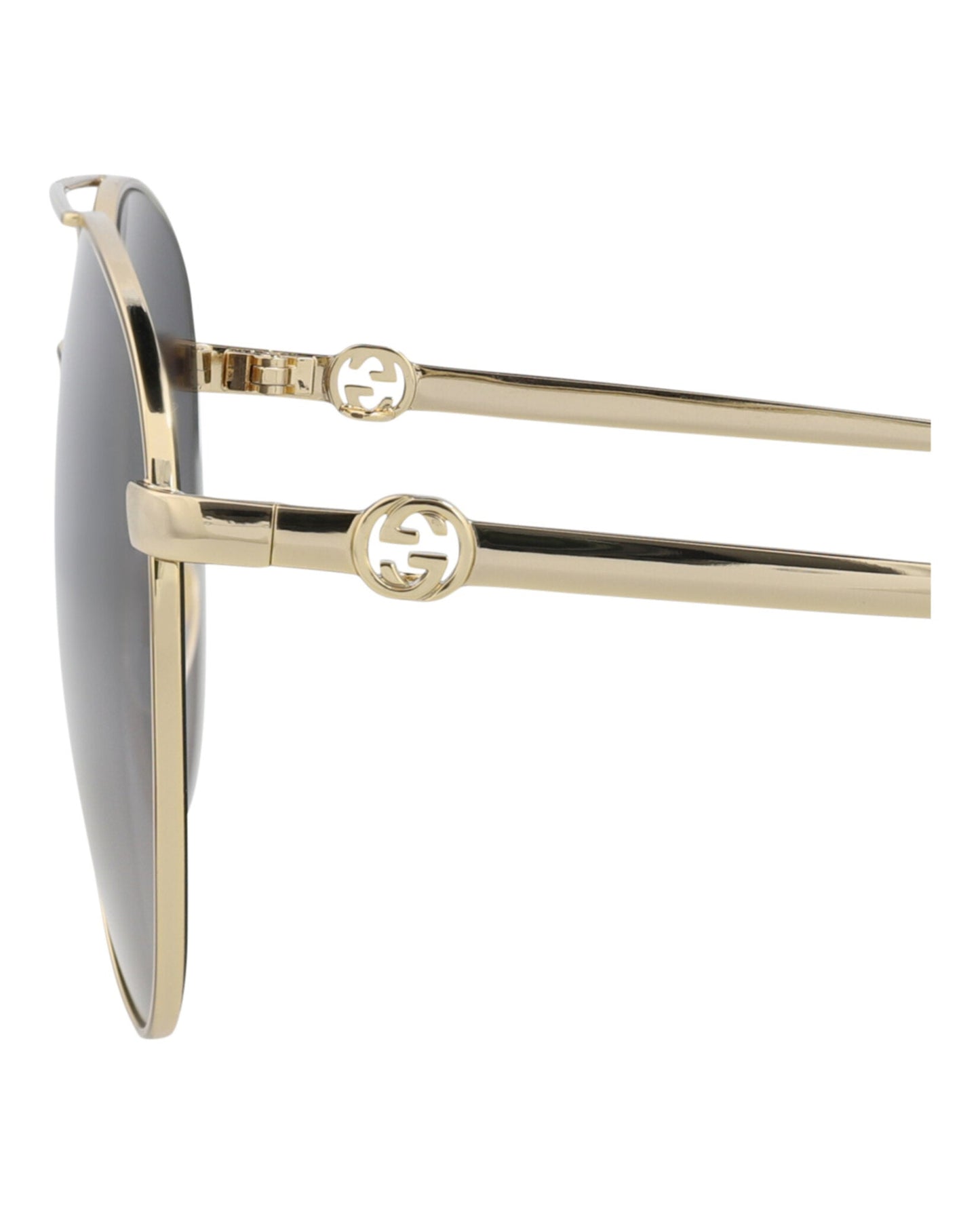 Gucci Womens Aviator Gold Gold Grey Fashion Designer Eyewear