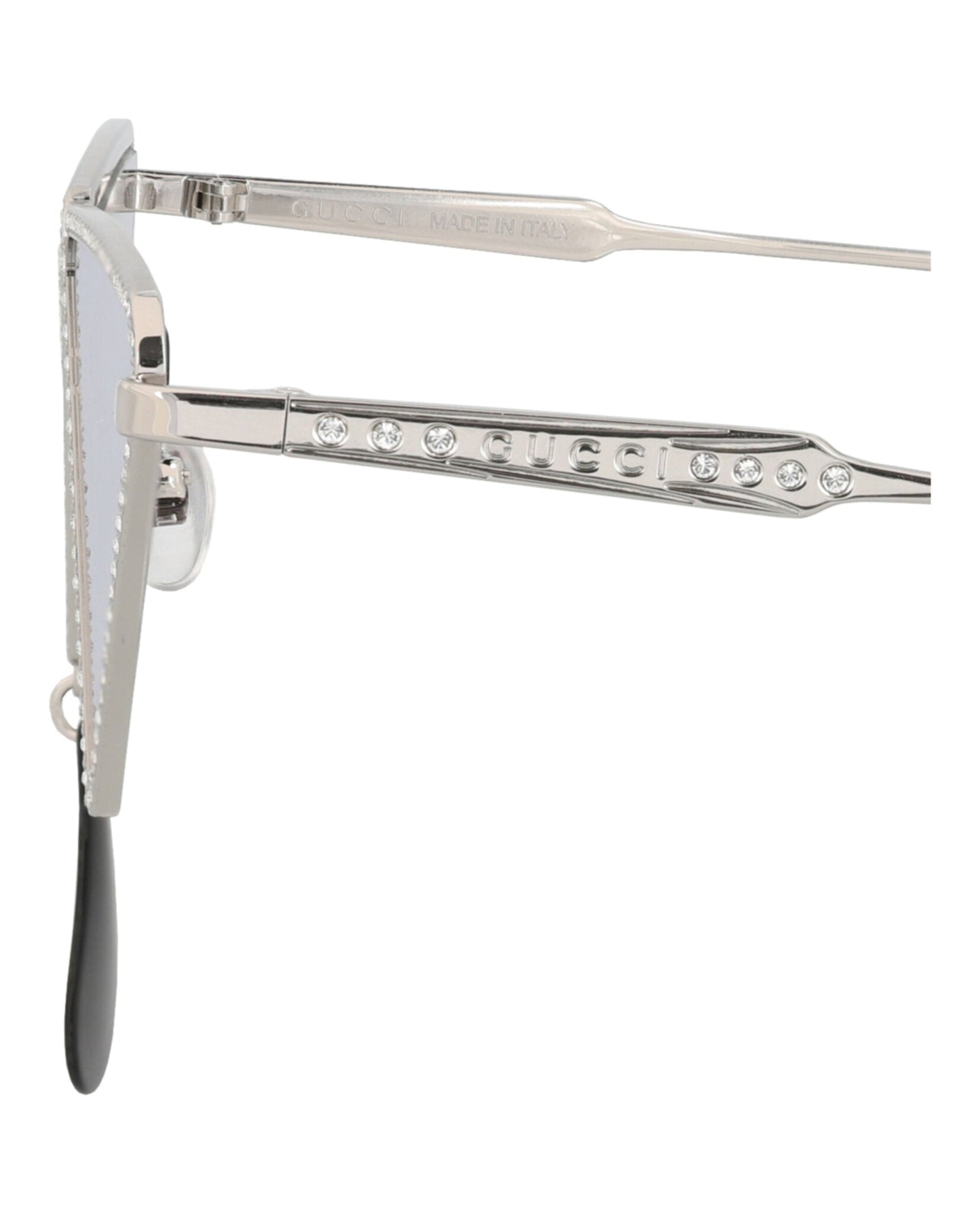 Gucci Womens Cat Eye Silver Silver Silver Fashion Designer Eyewear