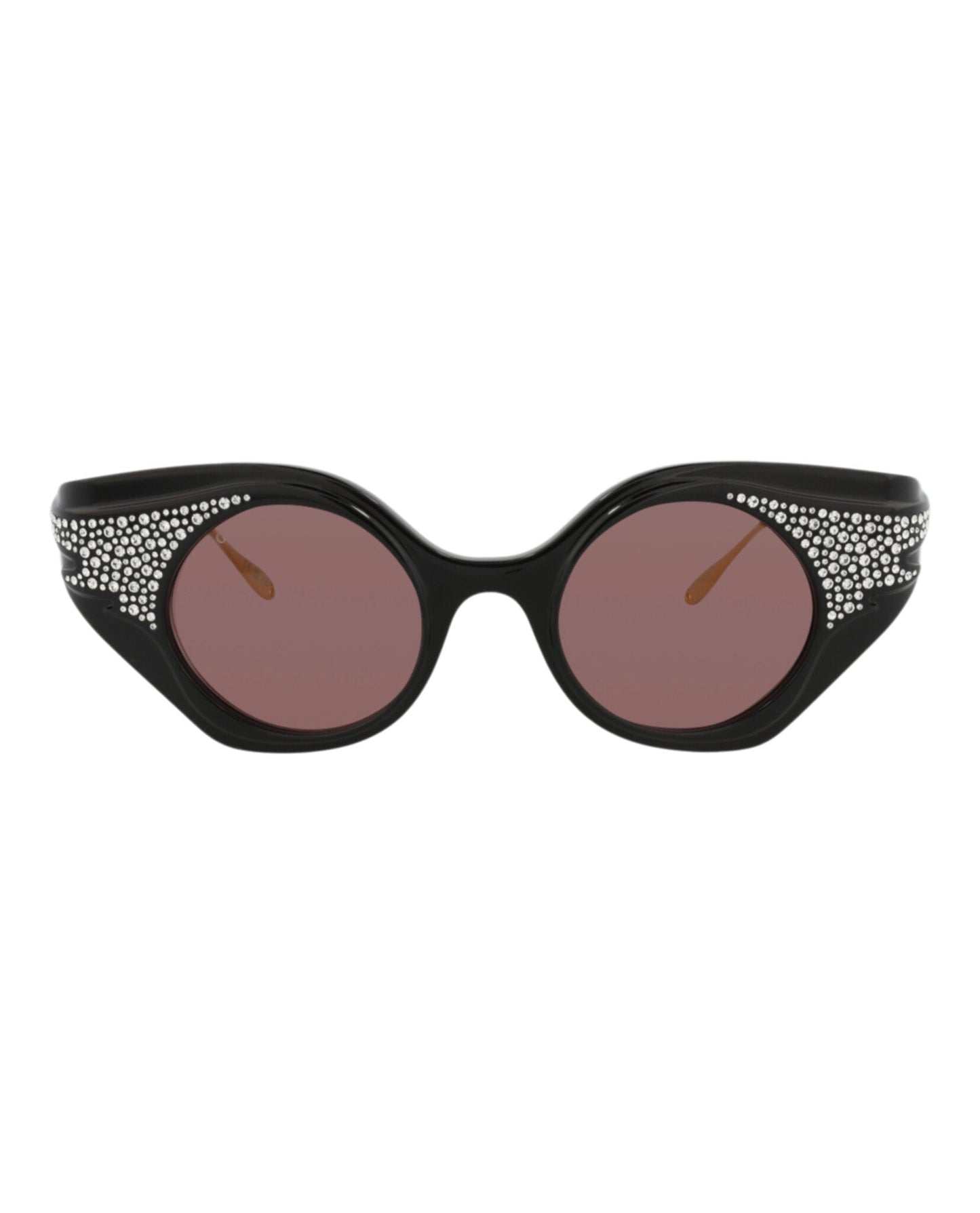 Gucci Womens Cat Eye Black Gold Brown Fashion Designer Eyewear