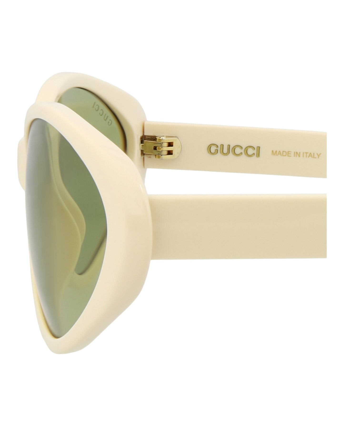 Gucci Womens Round/Oval Ivory Ivory Green Fashion Designer Eyewear