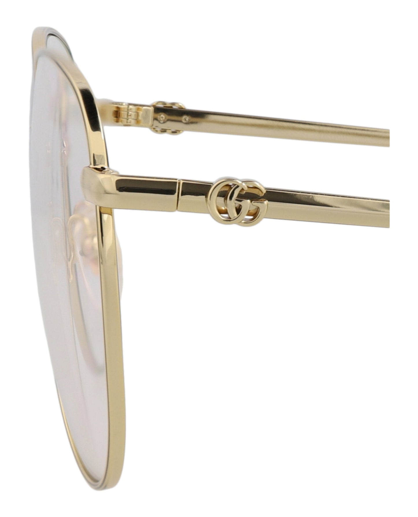 Gucci Womens Aviator Gold Gold Transparent Fashion Designer Eyewear