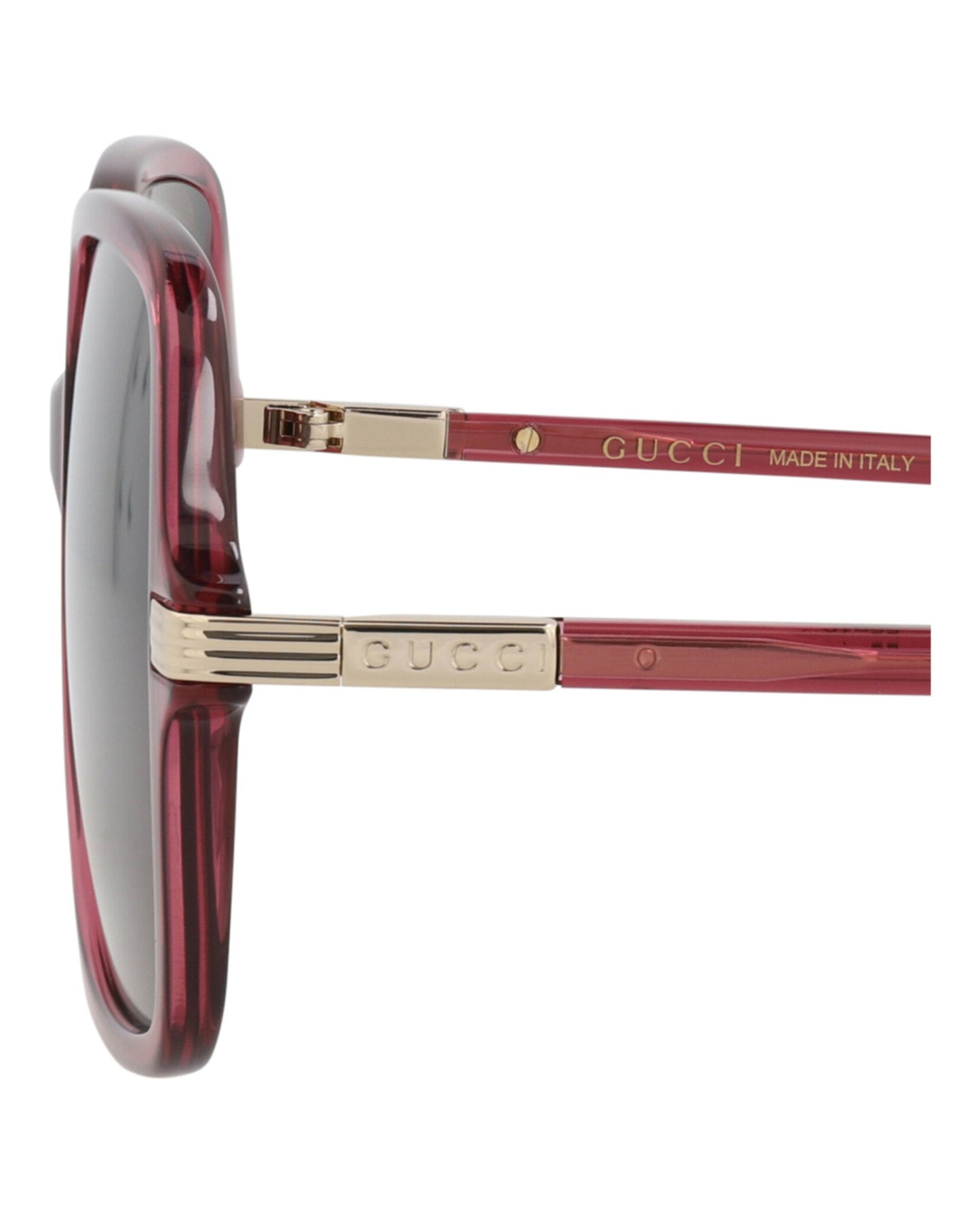 Gucci Womens Square/Rectangle Burgundy Burgundy Brown Fashion Designer Eyewear