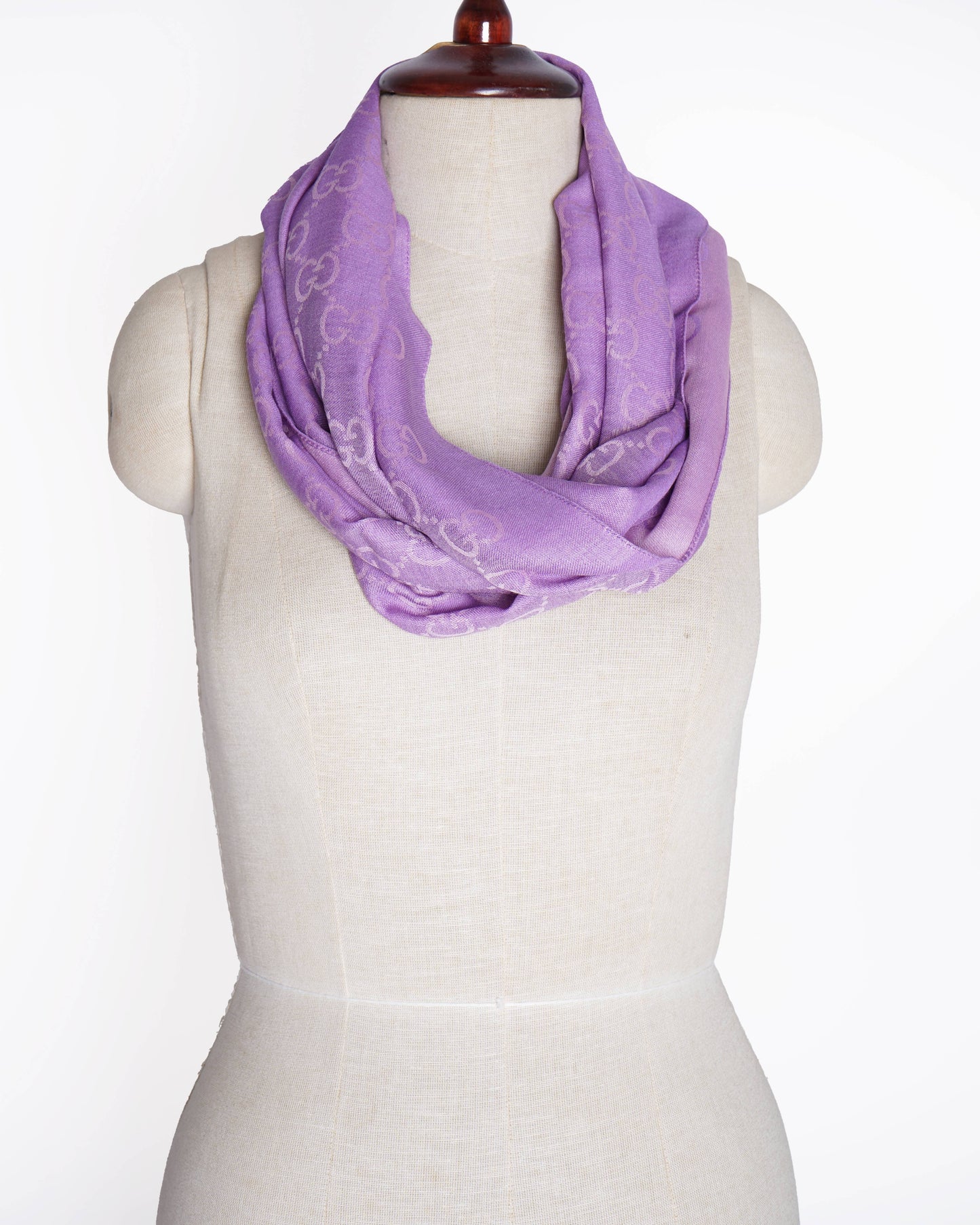 New Gucci GG wool silk scarf