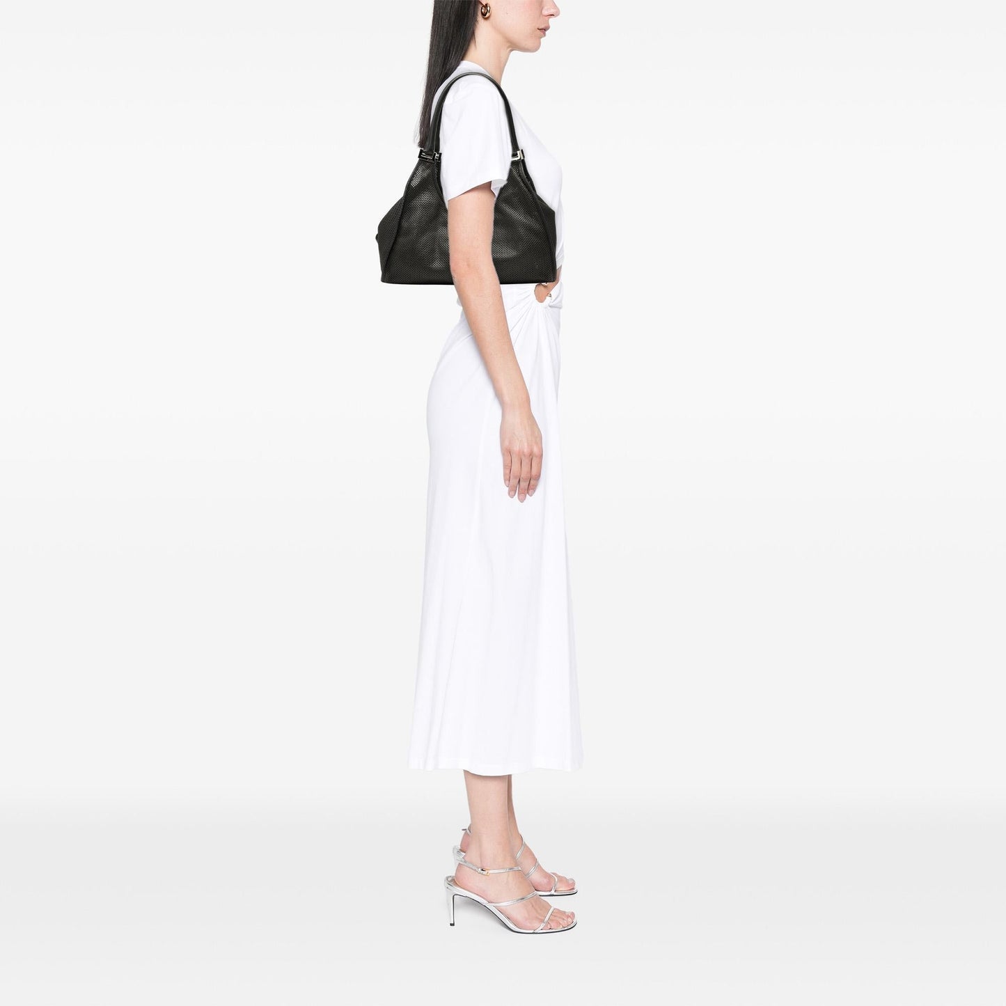 Gucci Calfskin Perforated Jackie Bardot Shoulder Bag