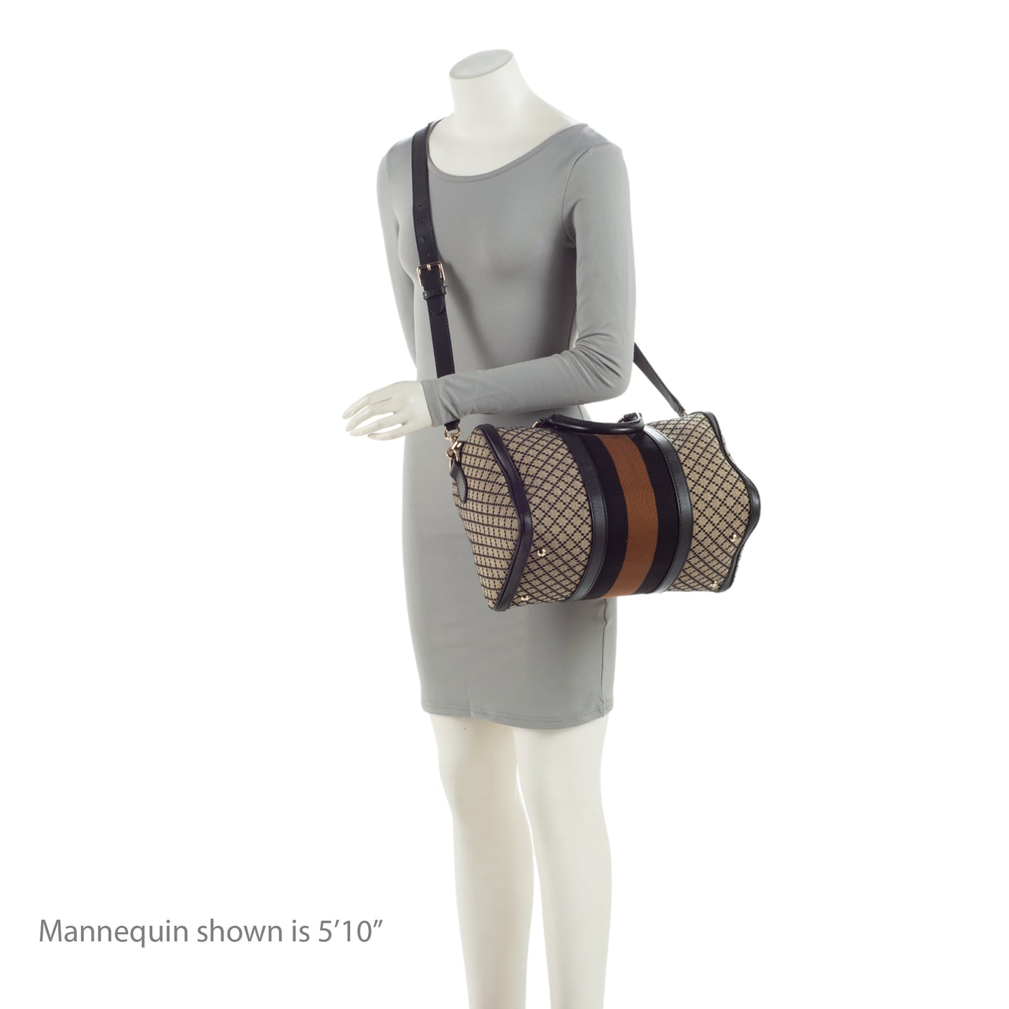 Gucci Diamante Canvas Vintage Web Joy Medium Boston Bag (SHF-6SSWj4)