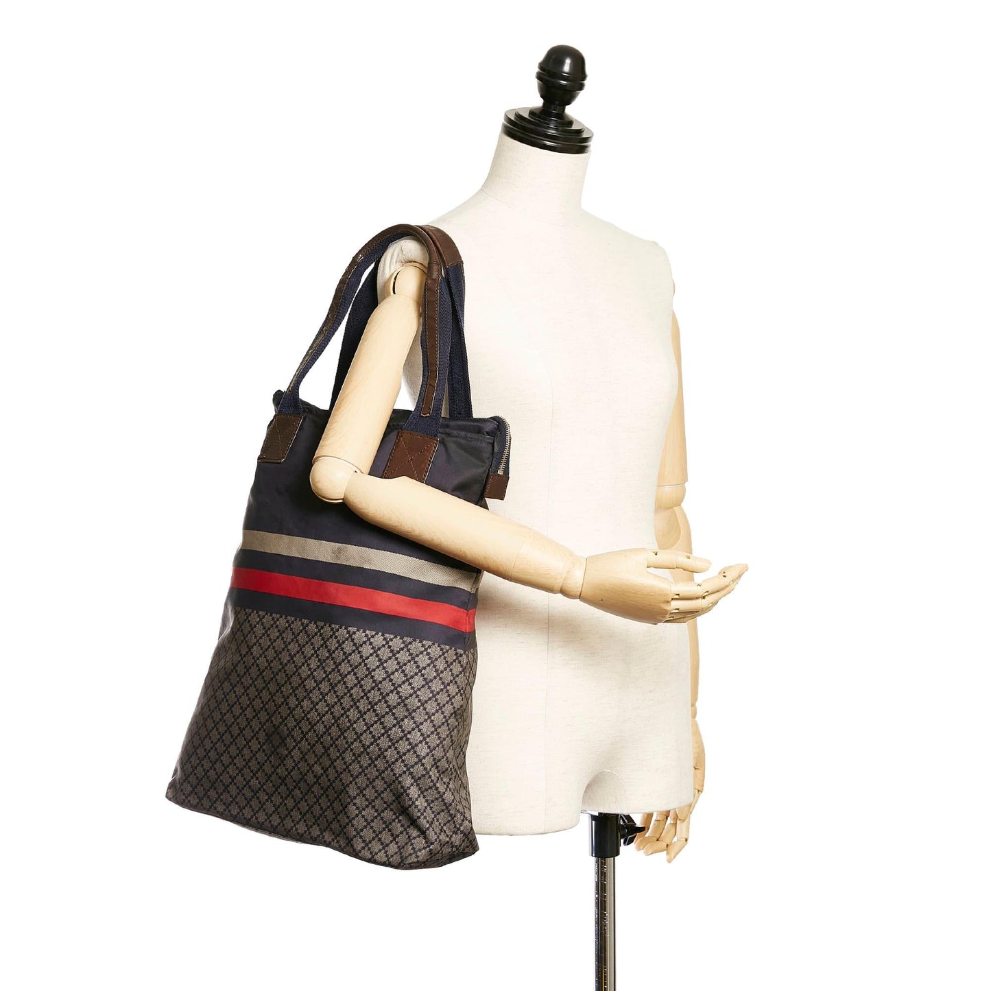 Gucci Diamante Web Nylon Tote Bag (SHG-28177)
