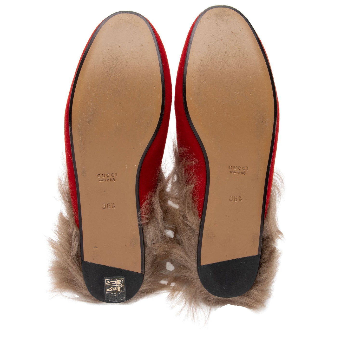 Gucci Felt Fur Gucci 100 Princetown Slippers - Size 8.5 / 38.5 (SHF-9E2dap)