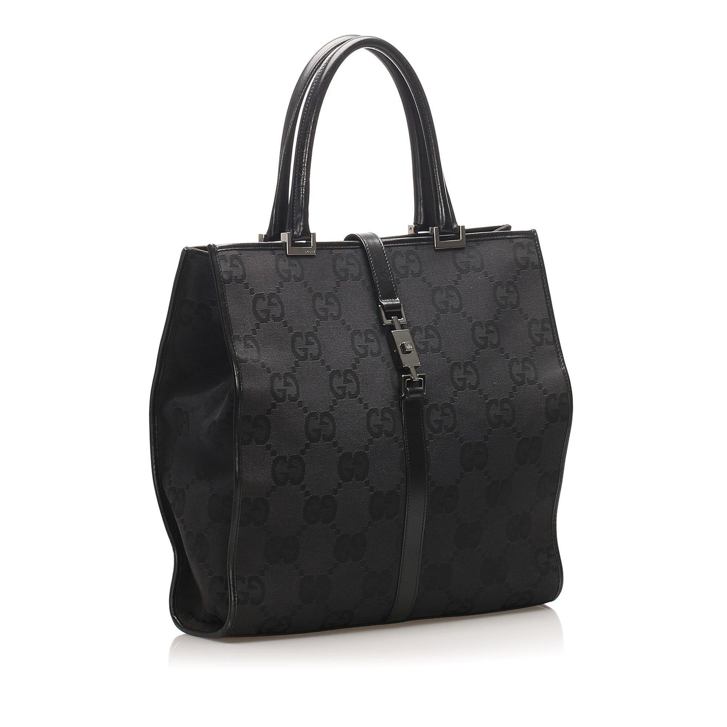 Gucci Jackie Leather Canvas Tote Style 1