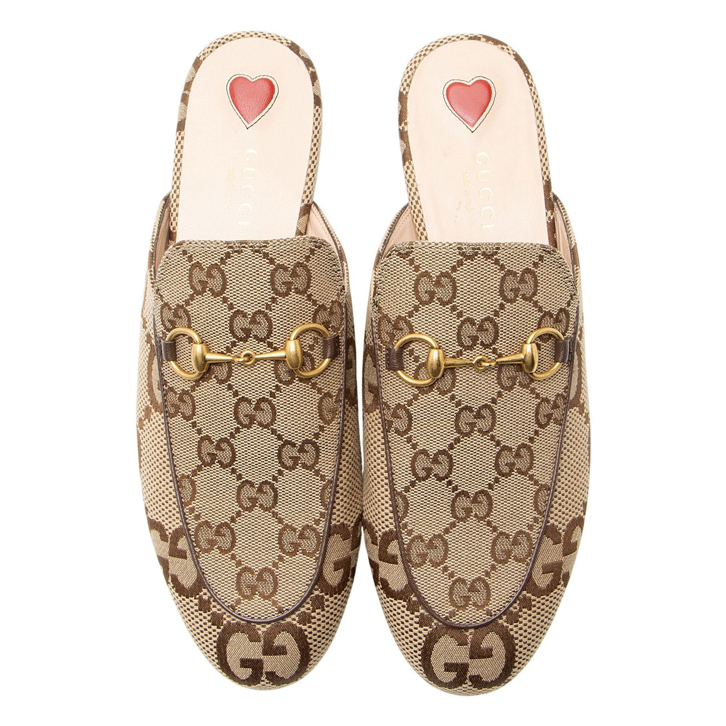 Gucci GG Canvas Jumbo GG Princetown Mules - Size 7.5 / 37.5