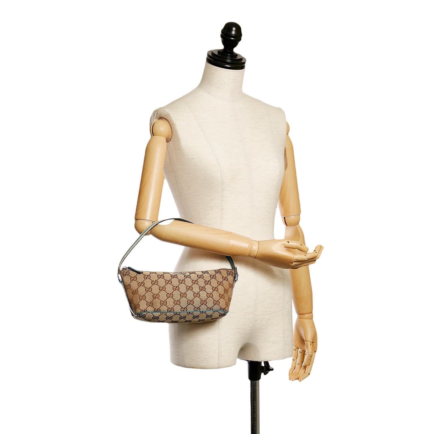 Gucci GG Canvas Web Boat Baguette (SHG-31063)