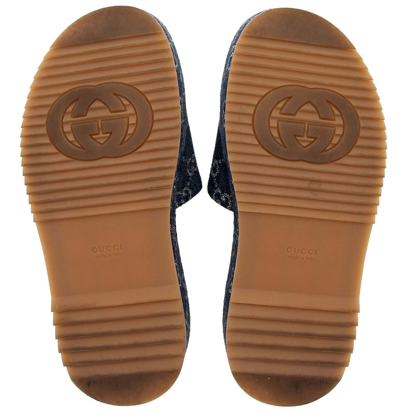 Gucci GG Denim Angelina Slide Platform Sandals - Size 7 / 37 (SHF-tnPdWr)