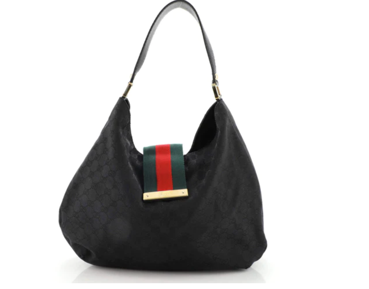 Gucci Monogram Caro Leather Canvas Shoulder Bag