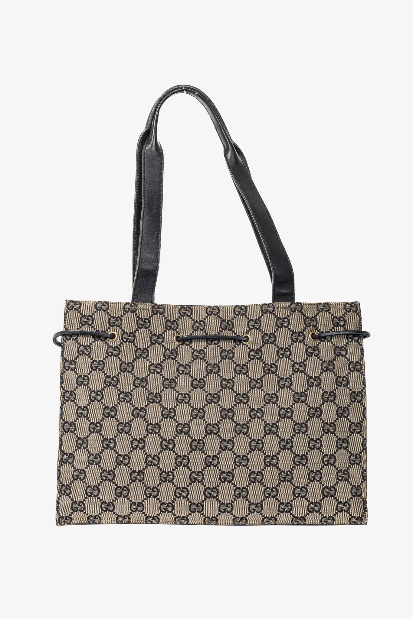 Gucci Monogram Leather Canvas Tote