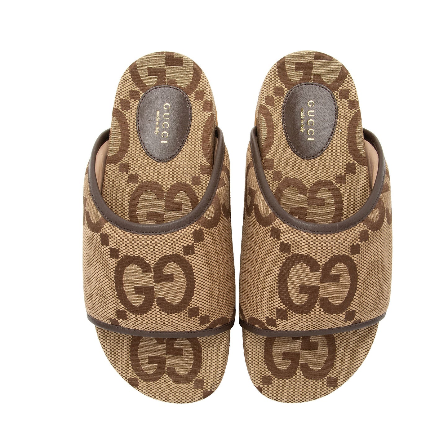 Gucci Jumbo GG Canvas Printed Platform Slides - Size 10 / 40 (SHF-cGb3vr)