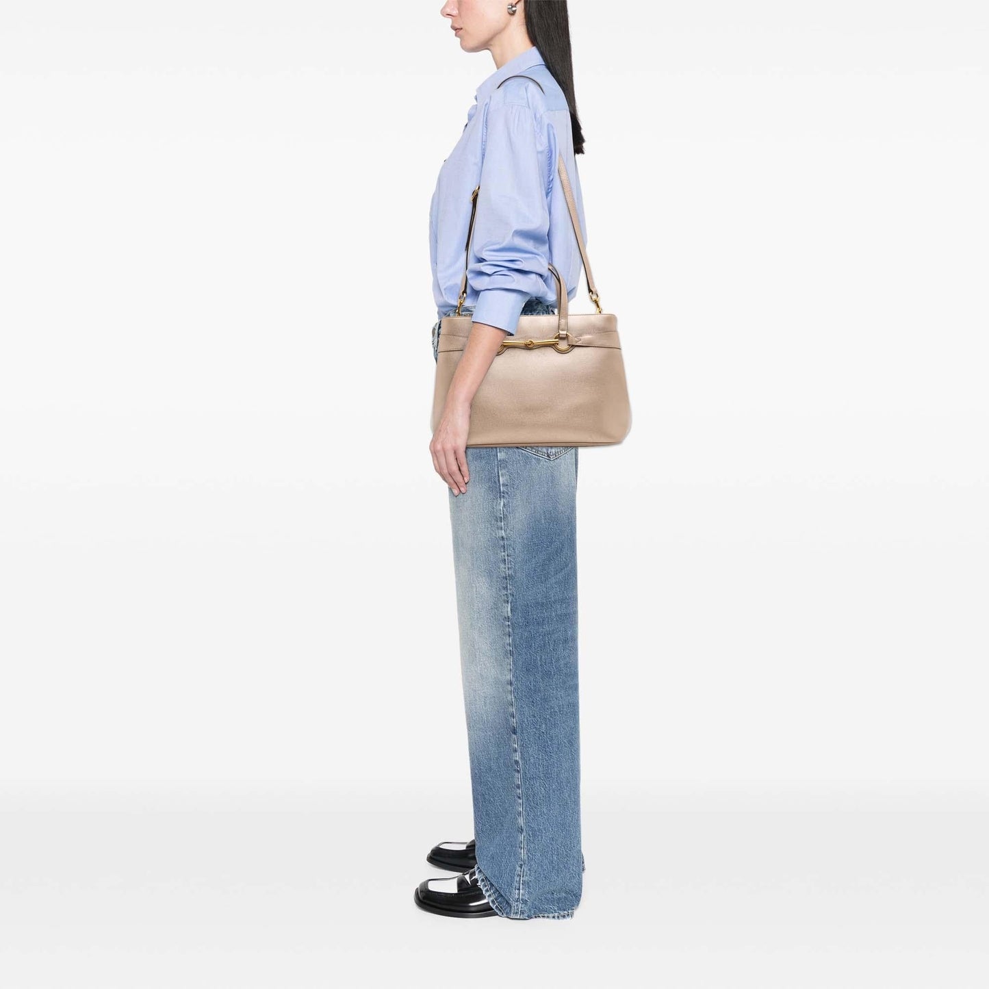Gucci Leather Bright Bit Satchel
