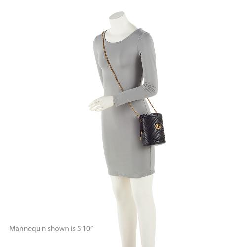 Gucci Matelasse Leather GG Marmont Mini Bucket Bag (SHF-04p5jT)