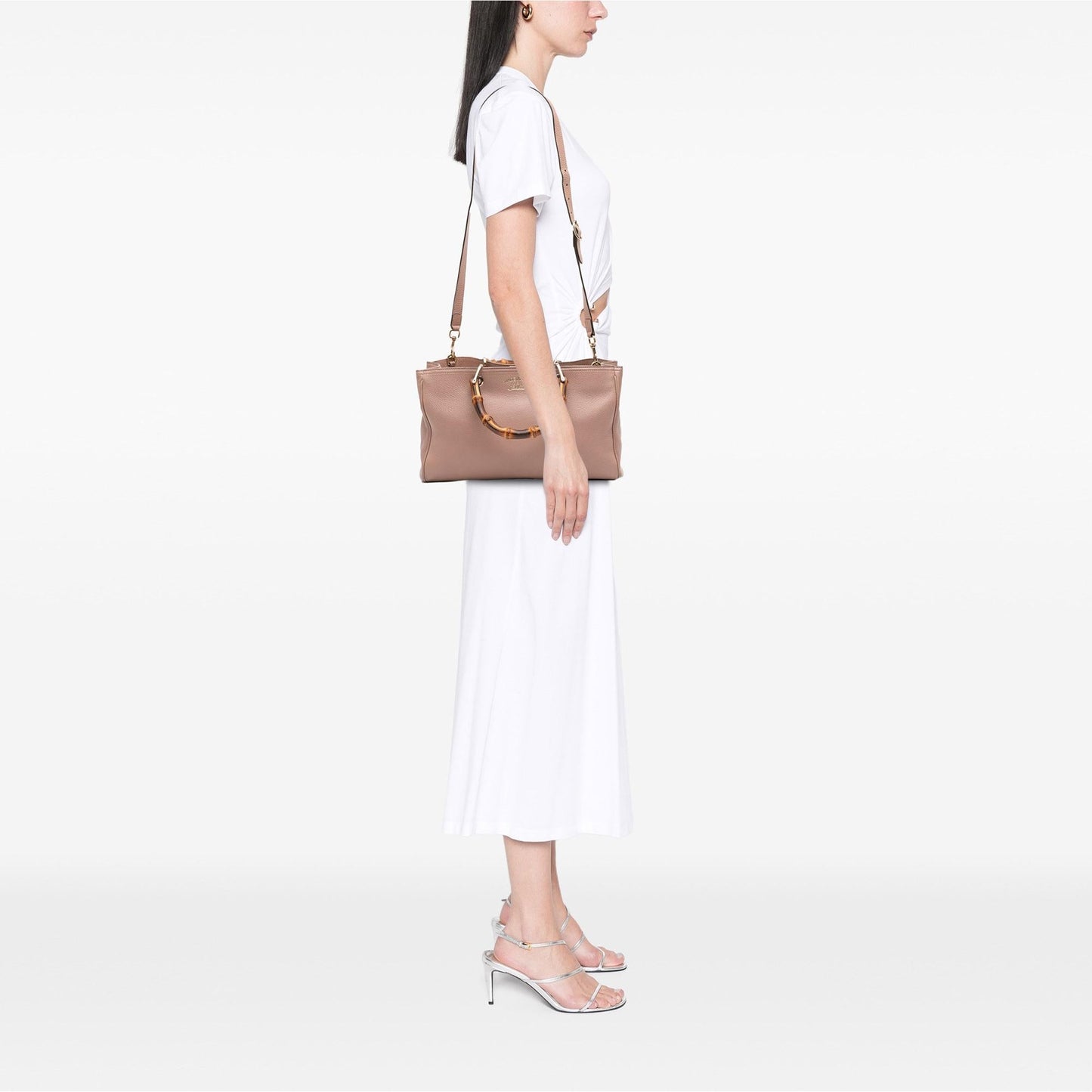 Gucci Medium Calfskin Bamboo Shopper Satchel