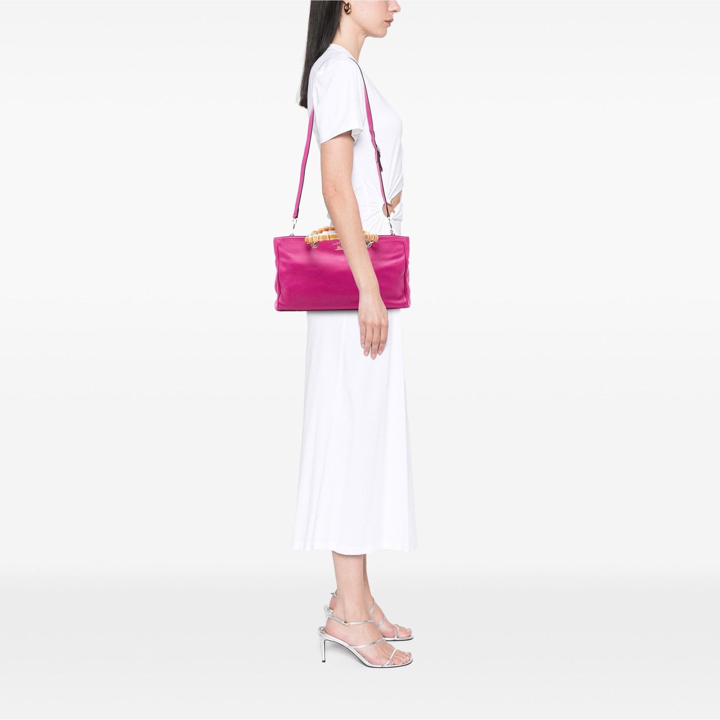 Gucci Medium Calfskin Bamboo Shopper Satchel