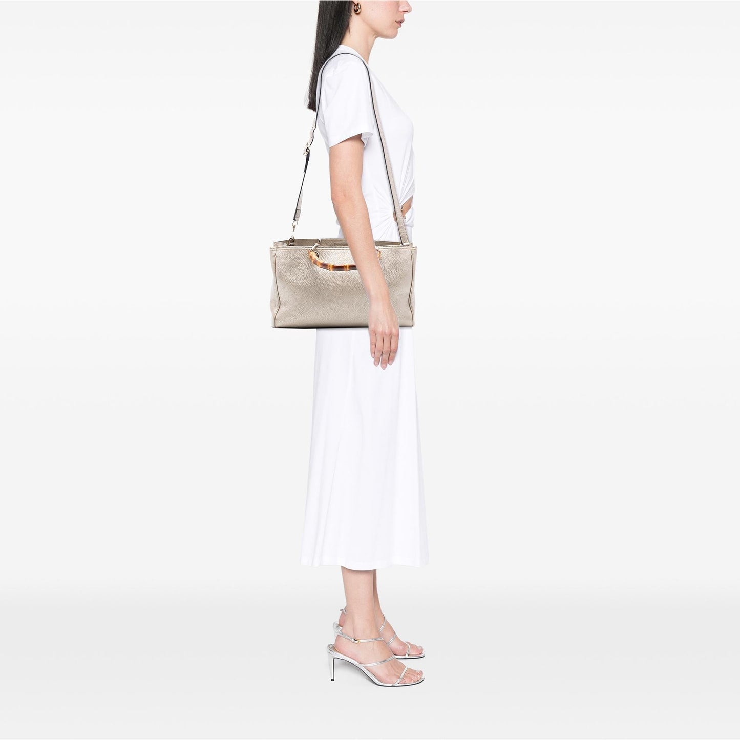 Gucci Medium Calfskin Bamboo Shopper Satchel