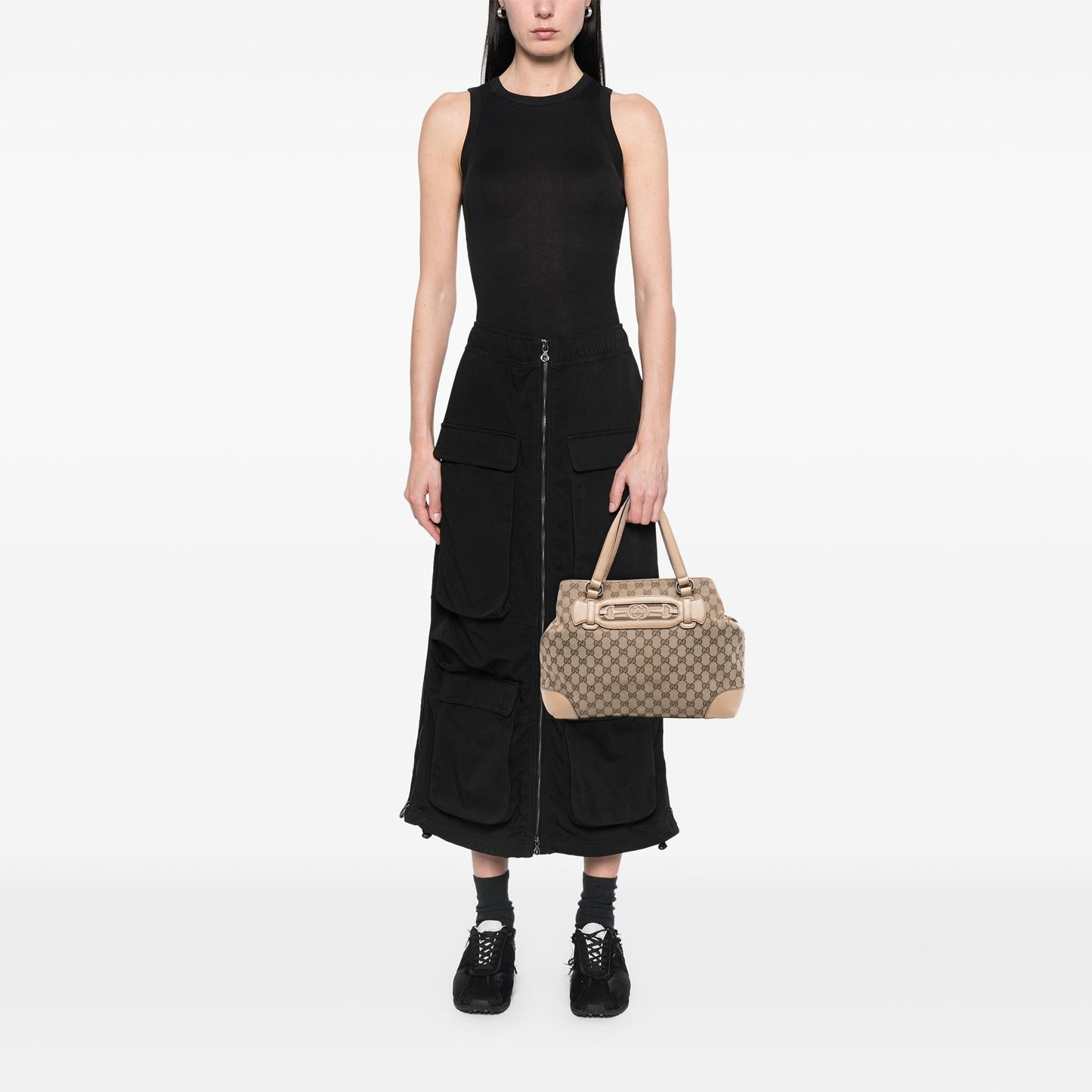 Gucci Medium GG Canvas Web Dressage Tote