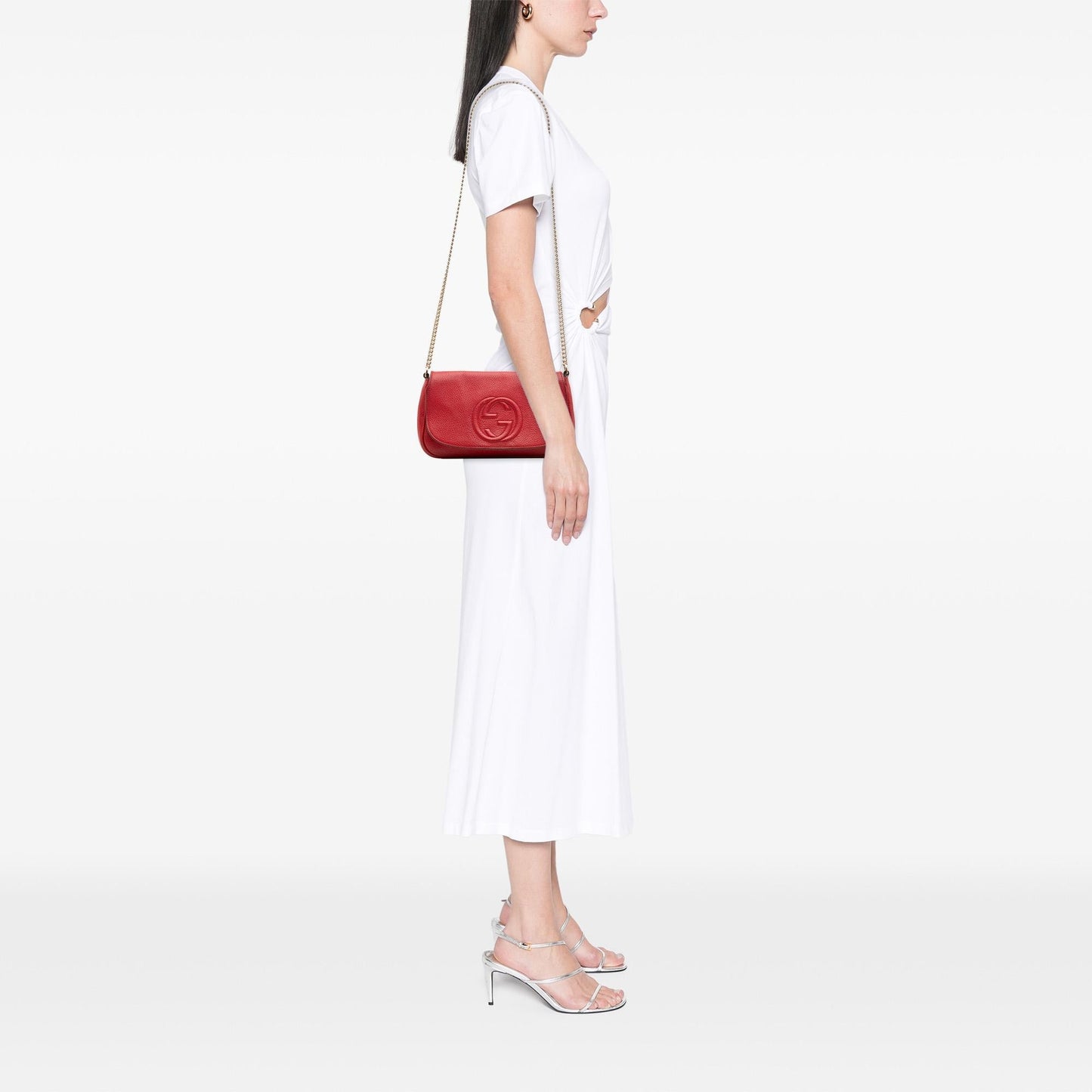 Gucci Medium Leather Soho Chain Flap Crossbody