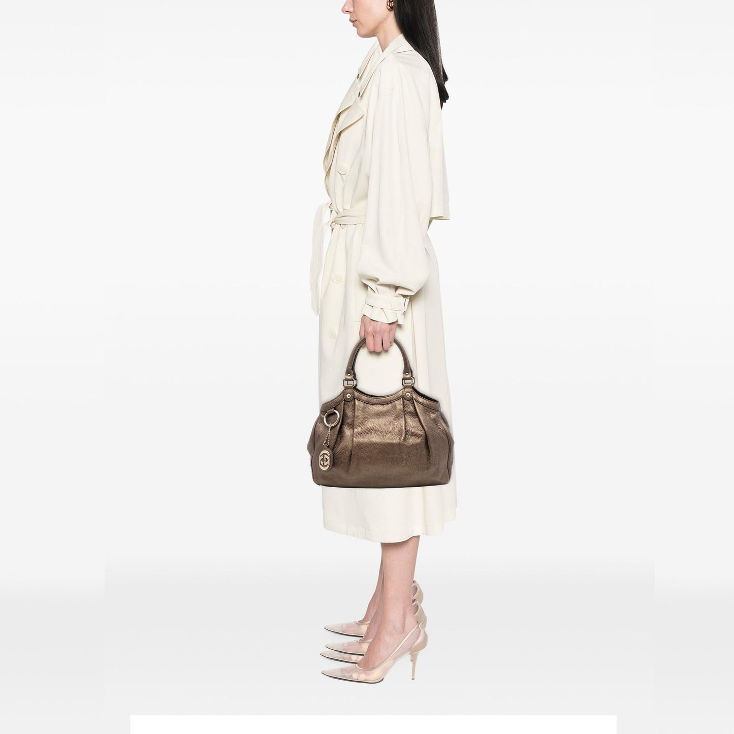 Gucci Medium Metallic Calfskin Sukey Tote