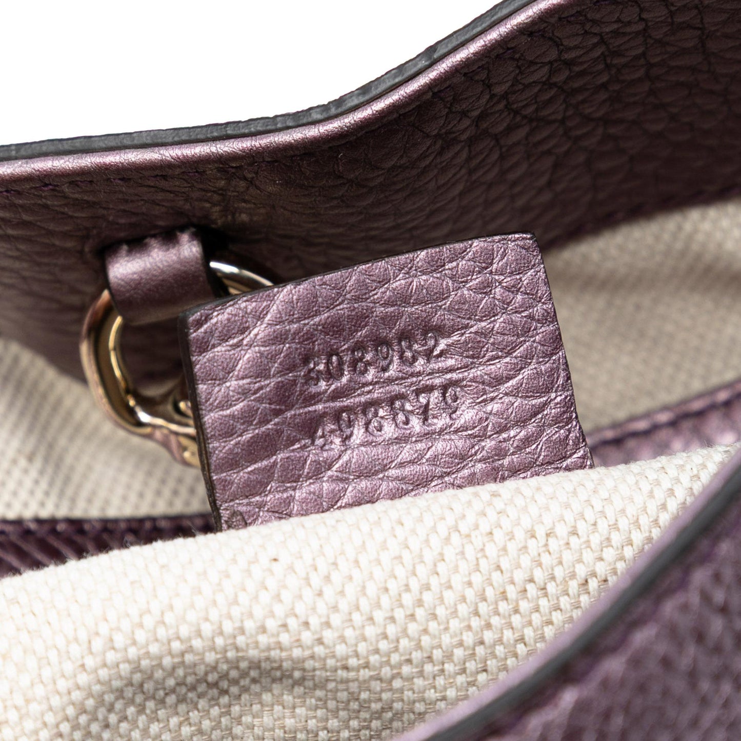 Gucci Medium Metallic Leather Soho Chain Tote