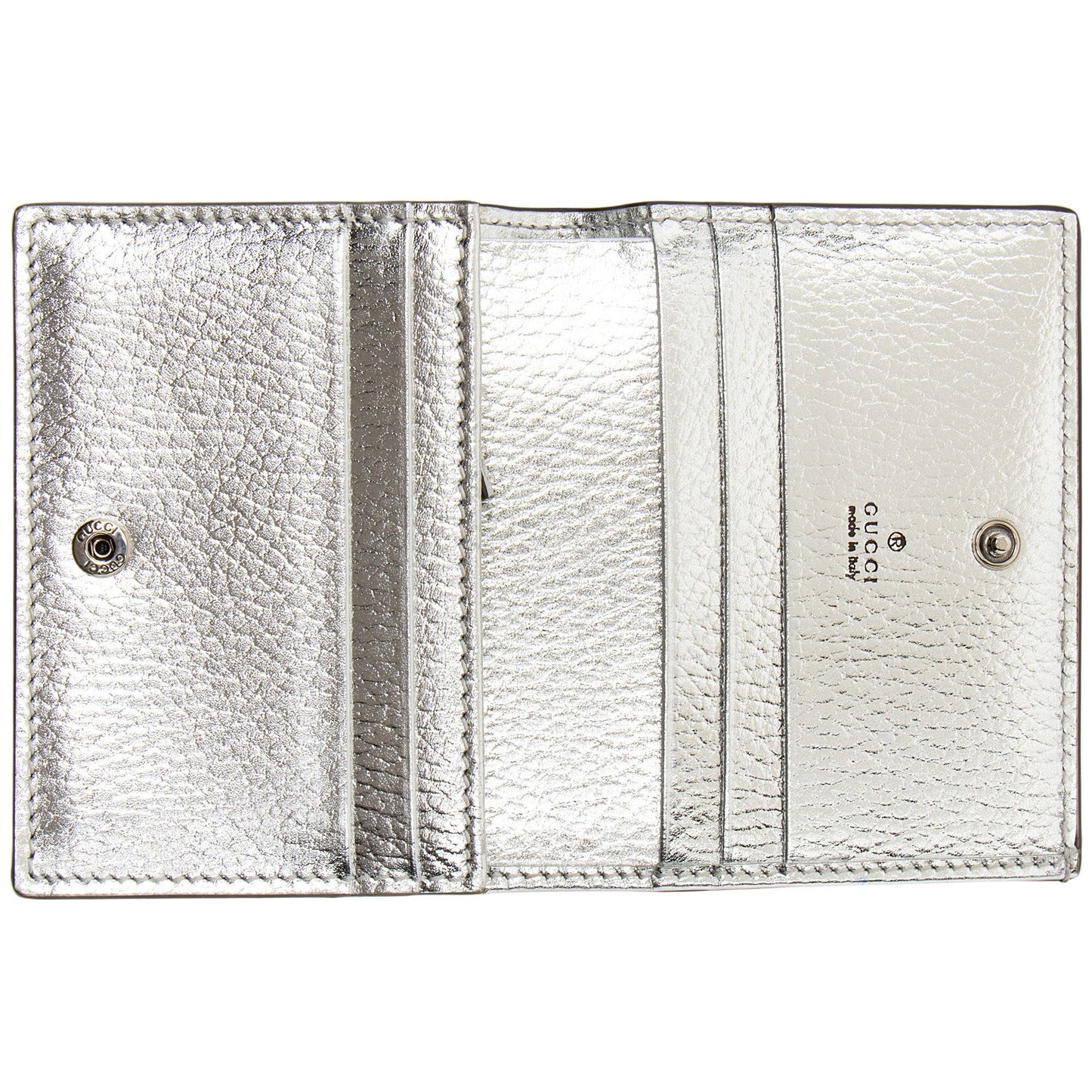 Gucci Metallic Leather GG Marmont Card Case