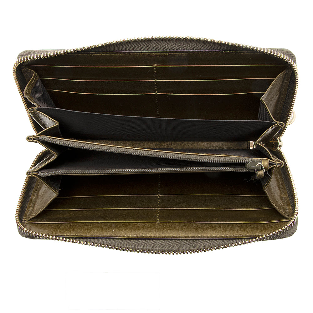 Gucci Metallic Microguccissima Zip Around Wallet (SHF-18998)
