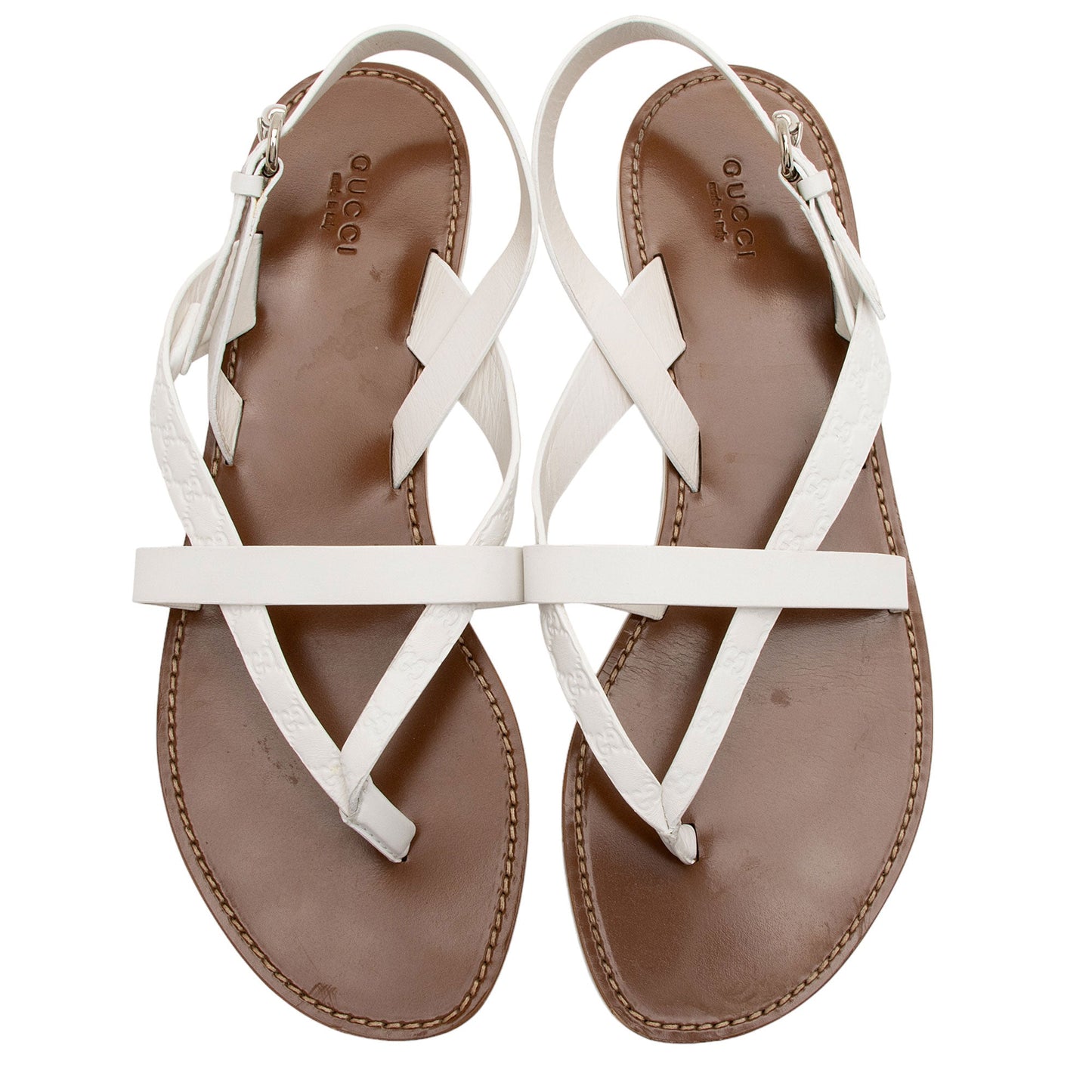Gucci Microguccissima Leather Gladiator Sandals - Size 11 / 41 (SHF-eghKbe)