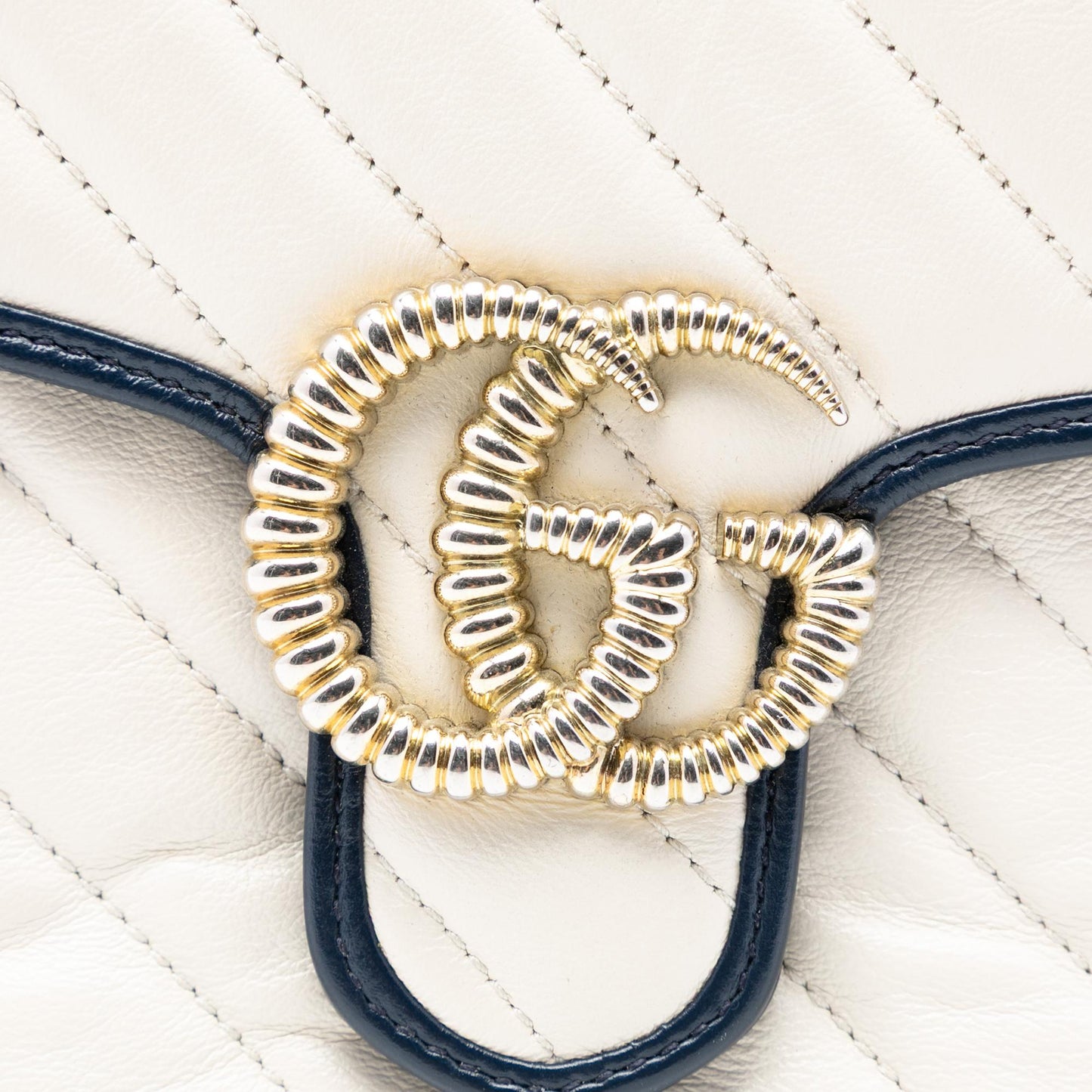 Gucci Mini GG Marmont Matelasse Diagonal Leather Torchon Top Handle Bag