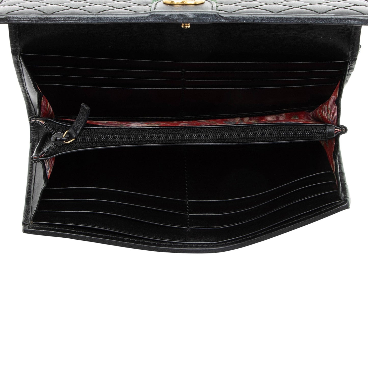 Gucci Quilted Leather GG Marmont Web Trapuntata Continental Wallet