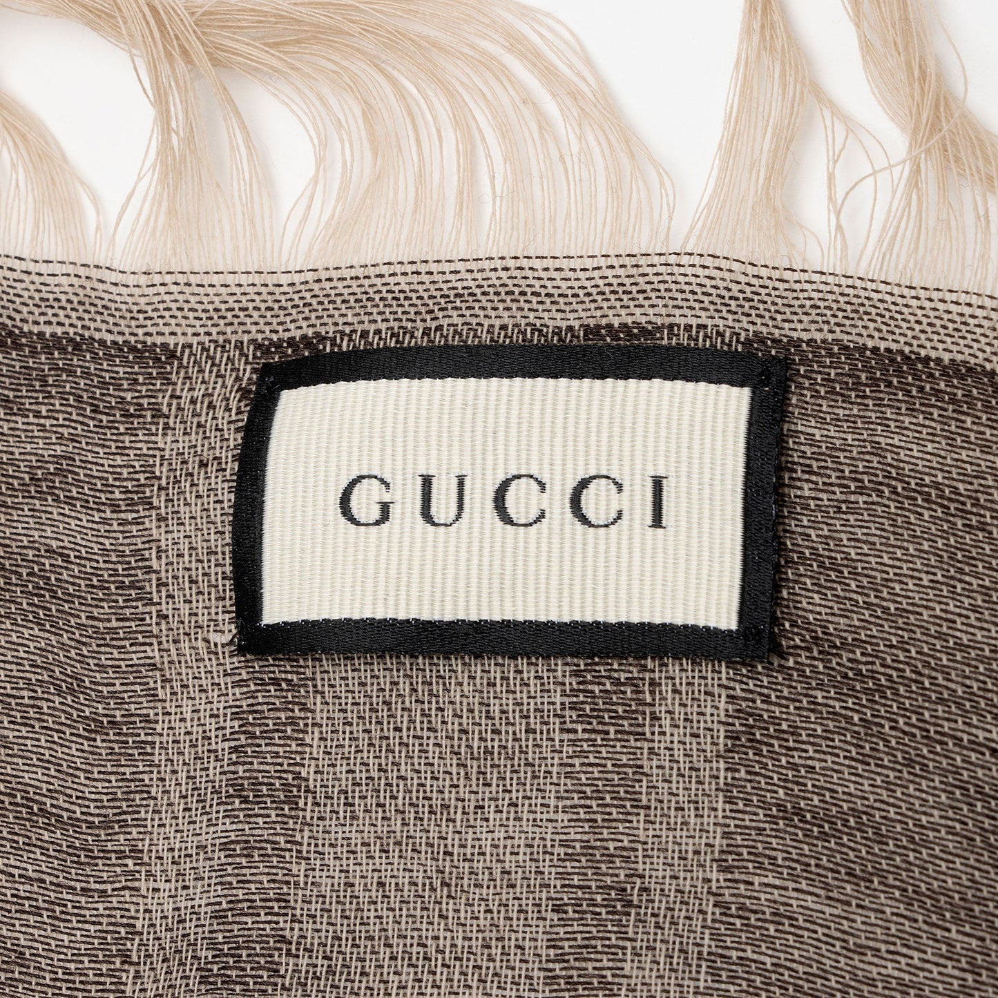Gucci Silk Wool Monogram Diamante 140cm Shawl (SHF-E6gwxg)