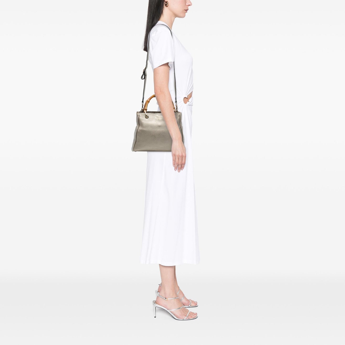 Gucci Small Calfskin Bamboo Shopper Satchel